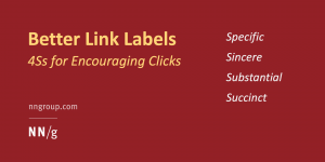 Better Link Labels: 4Ss for Encouraging Clicks