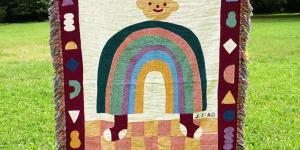 Rainbow Friend Woven Blanket