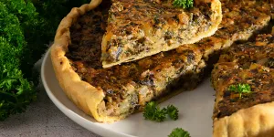 Tarte aux champignons et aux pommes de terre (végétarien, vegan)