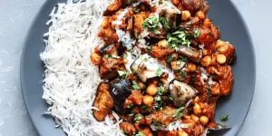 Curry aux aubergines grillées