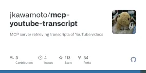 GitHub - jkawamoto/mcp-youtube-transcript: MCP server retrieving transcripts of YouTube videos