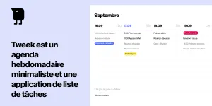 Agenda Tweek - Application de liste de tâches minimaliste et agenda hebdomadaire