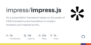 GitHub - impress/impress.js: It's a presentation framework based on the power of CSS3 transforms and transitions in modern browsers and inspired by the idea behind prezi.com.