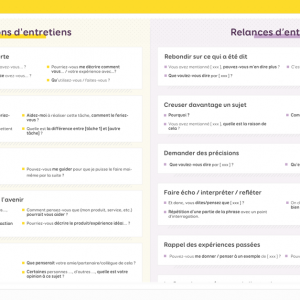 L’aide-mémoire "Questions Type et Relances d’Entretiens Utilisateur", par Stéphanie Walter - UX designer & experte mobile