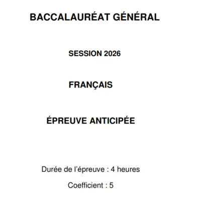 Sujets des épreuves anticipées de français et de mathématiques (centres étrangers)