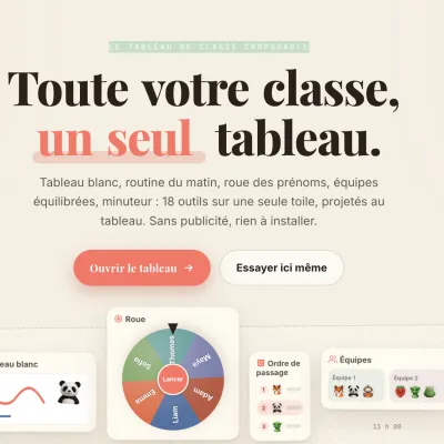 Kliip : un tableau de classe personnalisable qui réunit roue, minuteur et rituel du matin sur un seul écran