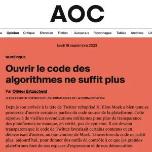 Ouvrir le code des algorithmes ne suffit plus.