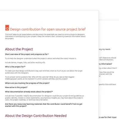 Template: Streamlining open source design contributions