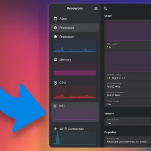 Resources 1.10 can now monitor AMD NPU usage on Linux