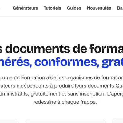 Documents Formation : des documents Qualiopi gratuits et sans inscription pour les formateurs et organismes de formation