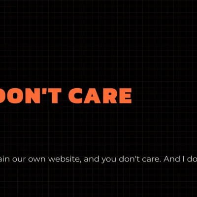 I realized that You don't care