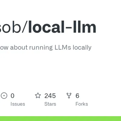 GitHub - jamesob/local-llm: Everything I know about running LLMs locally