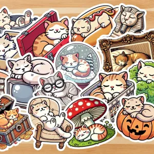 CATS TAKING NAPS Stickers - Etsy