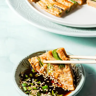 Pajeon / crêpe coréenne aux oignons verts (végétarien, vegan)