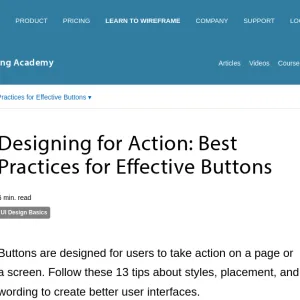 Designing for action: Best practices for effective buttons | Wireframing Academy | Balsamiq