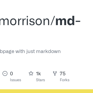 GitHub - oscarmorrison/md-page: 📝 create a webpage with just markdown