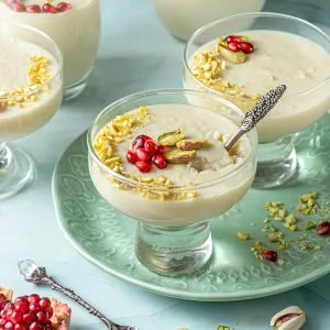 Mahalabia / crème dessert au lait (végétalien, vegan)