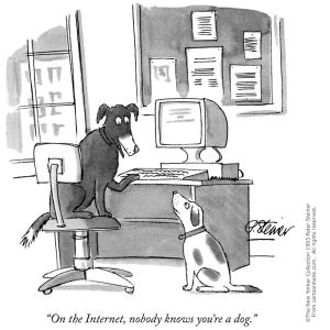 Sur Internet, personne ne sait que tu es un chien