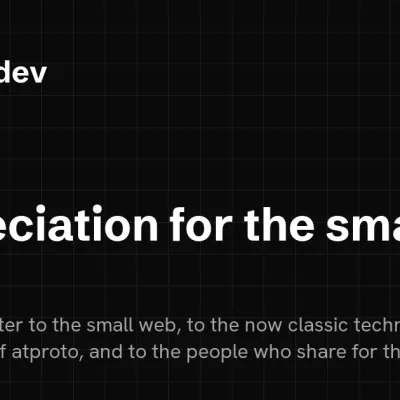 Appreciation for the small web | jola.dev