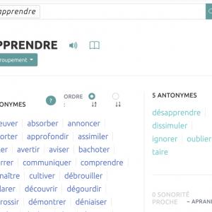 Un dictionnaire des synonymes en ligne remarquable