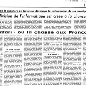 Il y a cinquante ans, un article du « Monde » déclenchait la création de la CNIL