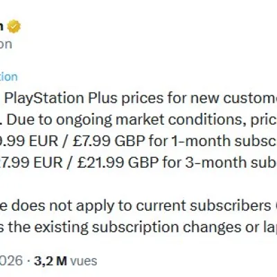 Sony augmente le prix de l’abonnement PlayStation Plus 1 et 3 mois