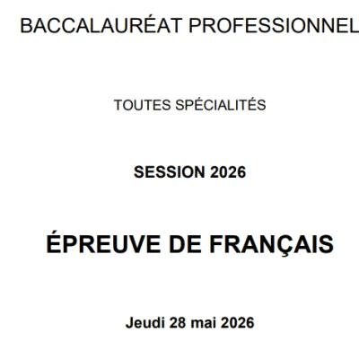 BAC PRO 2026 : découvrez le sujet de français
