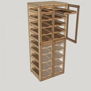 Légumier double / 16 tiroirs par Yvon Paënrevenir