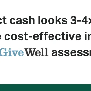 Direct cash looks 3-4x more cost-effective in a new GiveWell assessment | GiveDirectly