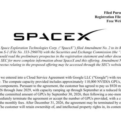 ☕️ Google va louer de l’infra IA chez SpaceX pour 920 millions de dollars par mois
