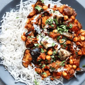 Curry aux aubergines grillées