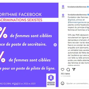 Discrimination algorithmique : la Fondation des femmes porte plainte contre Facebook - Next