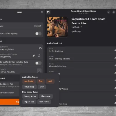Laser is a new, modern CD ripper for Linux