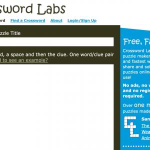 Crossword Labs. Créer des grilles de mots croisés en ligne
