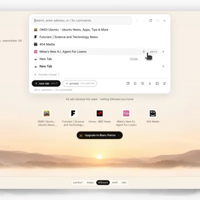 New open-source browser Blanc has a different kind of UI