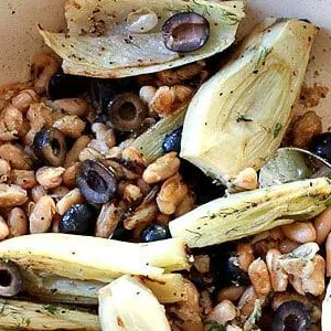 Haricots blancs au fenouil et olive