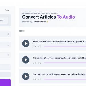 Article Audio. Un outil pour convertir des articles en audio