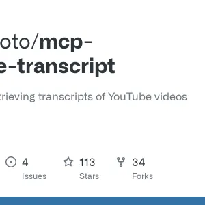 GitHub - jkawamoto/mcp-youtube-transcript: MCP server retrieving transcripts of YouTube videos