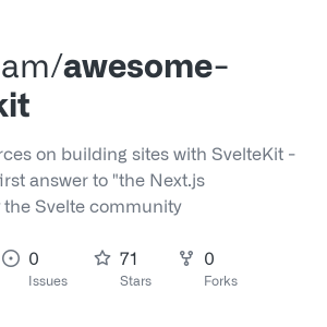 GitHub - one-aalam/awesome-svelte-kit: Curated resources on building sites with SvelteKit - A server-less-first answer to "the Next.js experience" by the Svelte community
