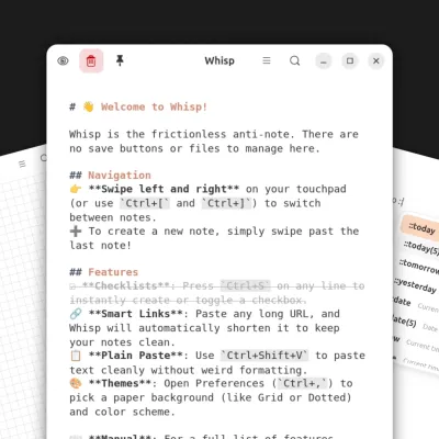 Fed up with complex note taking apps? Try Whisp for Linux