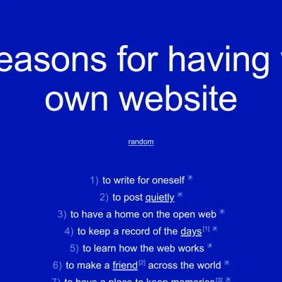 95 reasons for having your own website