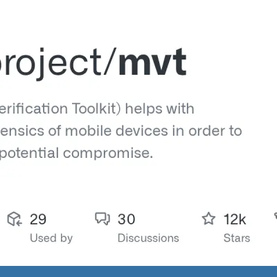 GitHub - mvt-project/mvt: MVT (Mobile Verification Toolkit) helps with conducting forensics of mobile devices in order to find signs of a potential compromise.