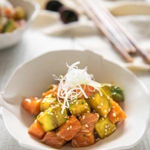 Salmon and Avocado in Wasabi Soy Dressing