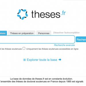 Le moteur de recherche des thèses de doctorat françaises