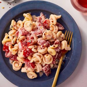 Pasta With Fresh Tomatoes and Goat Cheese Recipe
