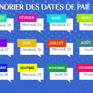 Calendrier des vacances scolaires et des dates de paie 2026