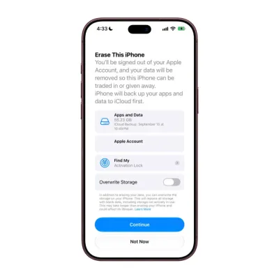 ☕️ Apple prépare un effacement renforcé du stockage de l’iPhone