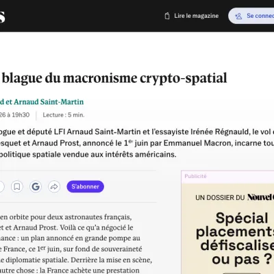 La vaste blague du macronisme crypto-spatial