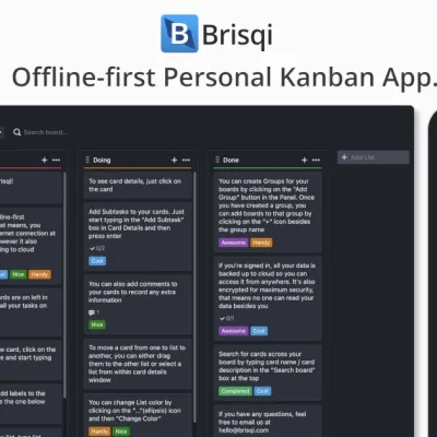 Brisqi - Offline-first Personal Kanban App.
