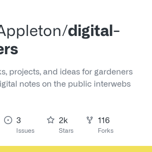GitHub - MaggieAppleton/digital-gardeners: Resources, links, projects, and ideas for gardeners tending their digital notes on the public interwebs